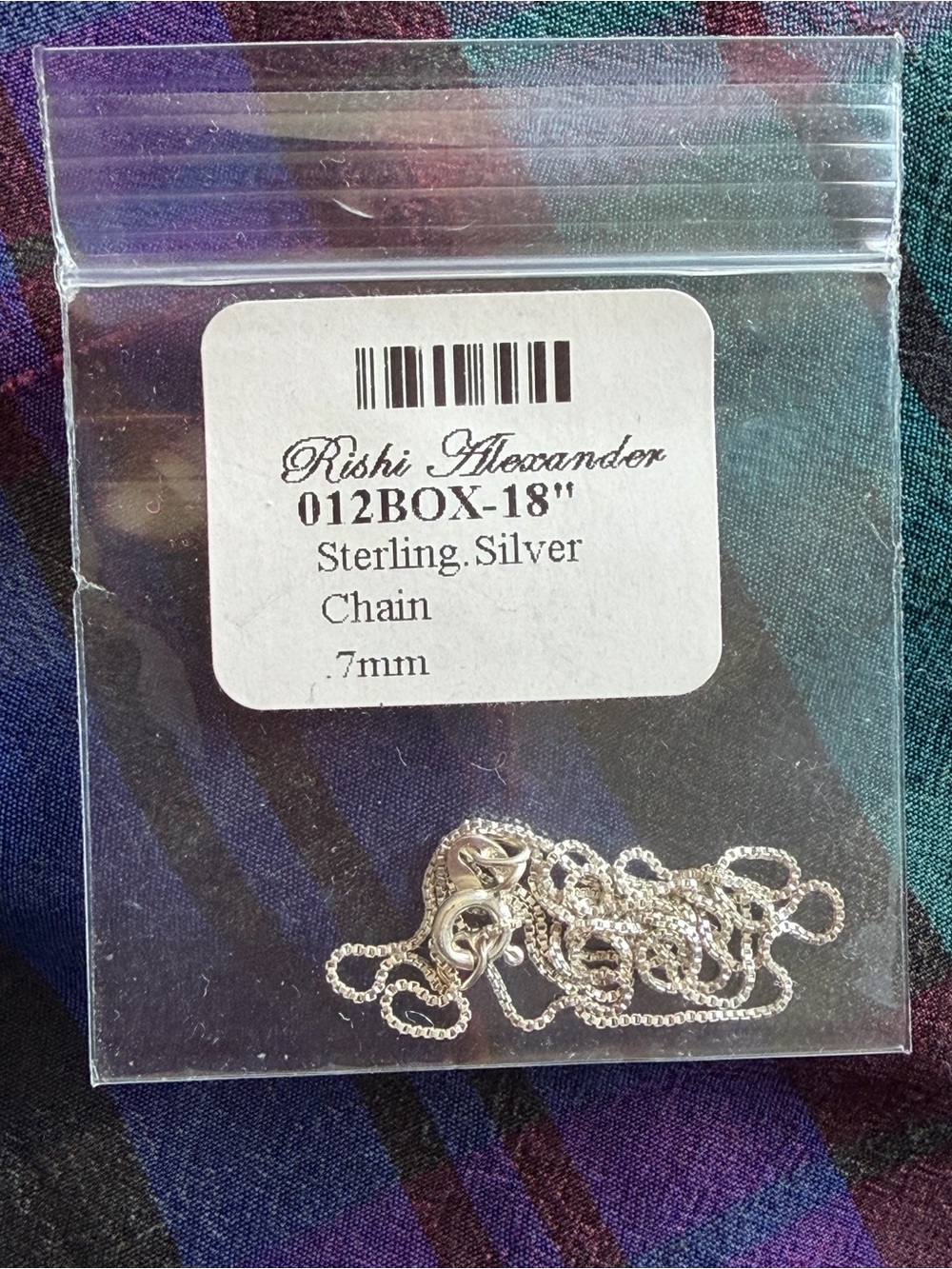 Sterling Silver 18" box Chain new in packaging